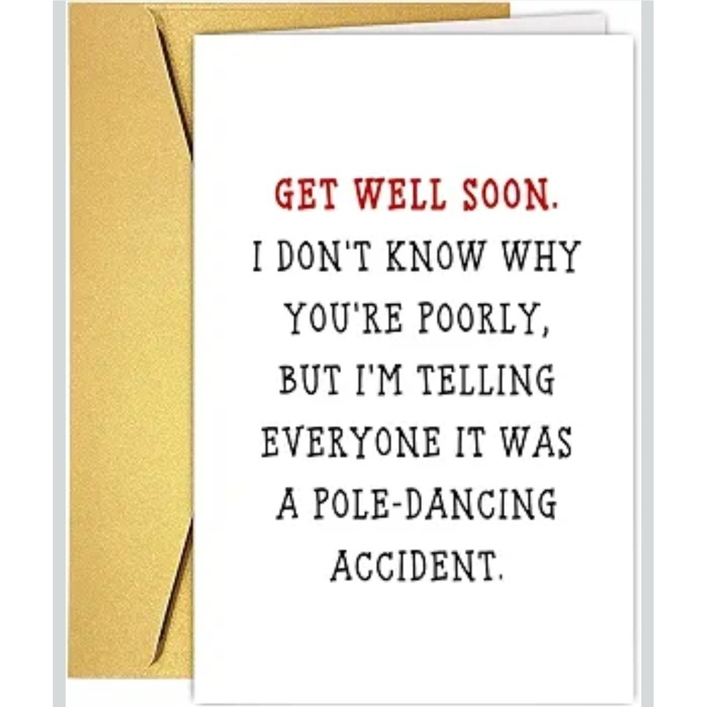 Funny Get Well Soon Cards for Him Her, Humorous Encouragement Lot Of 10